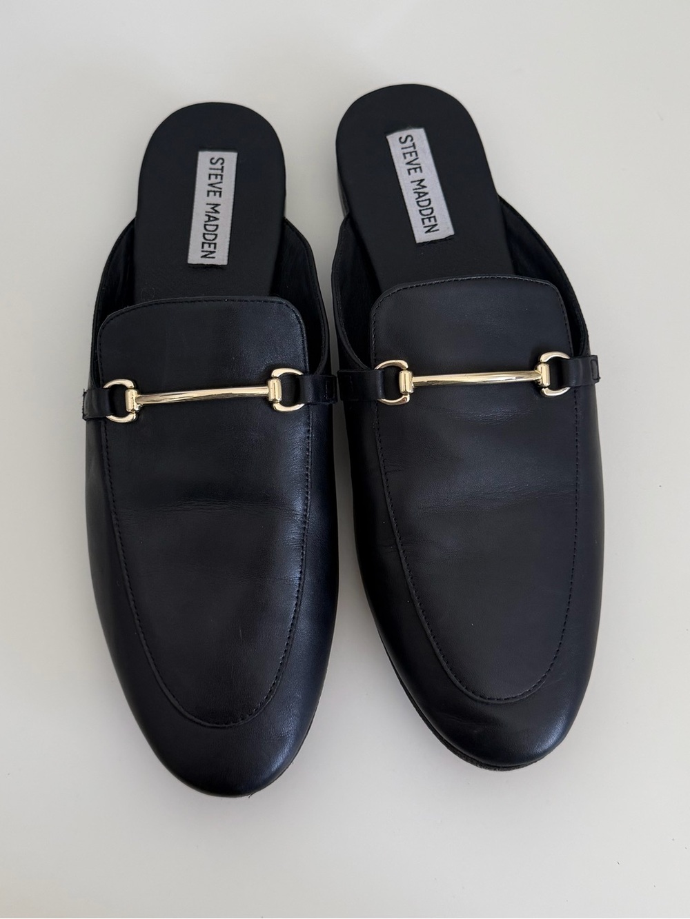 Steve Madden Black Leather Loafers